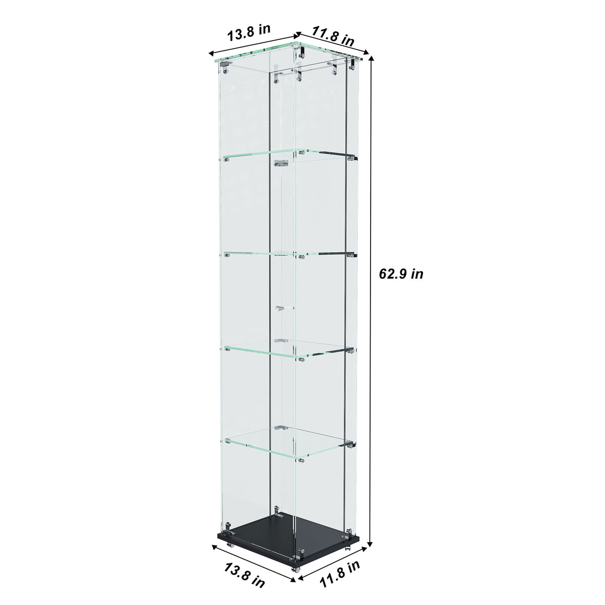 Premium 5 Tier Glass Display Case With 5 Dynamic LED Modes
