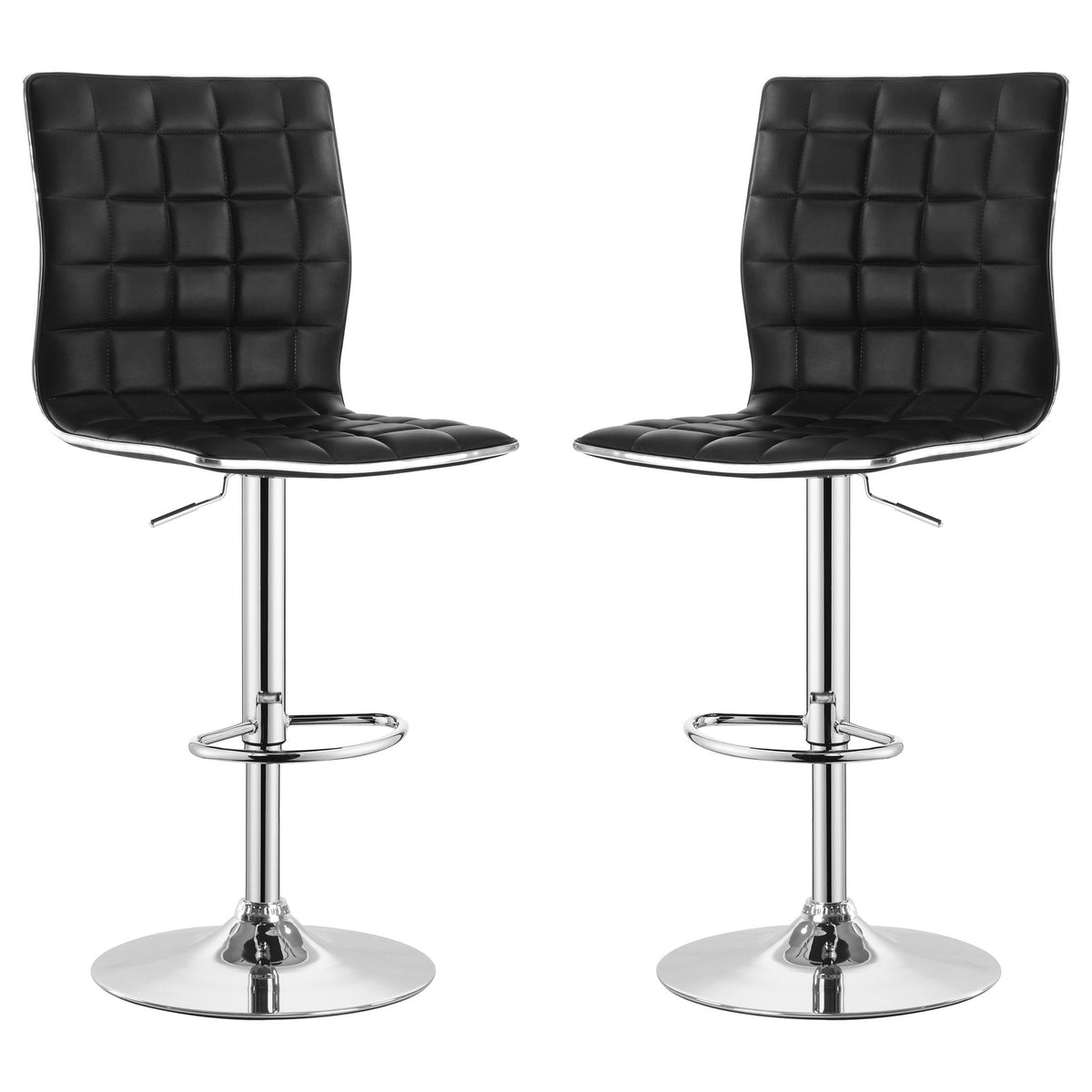 Waffle - Adjustable Bar Stool (Set of 2) - Black