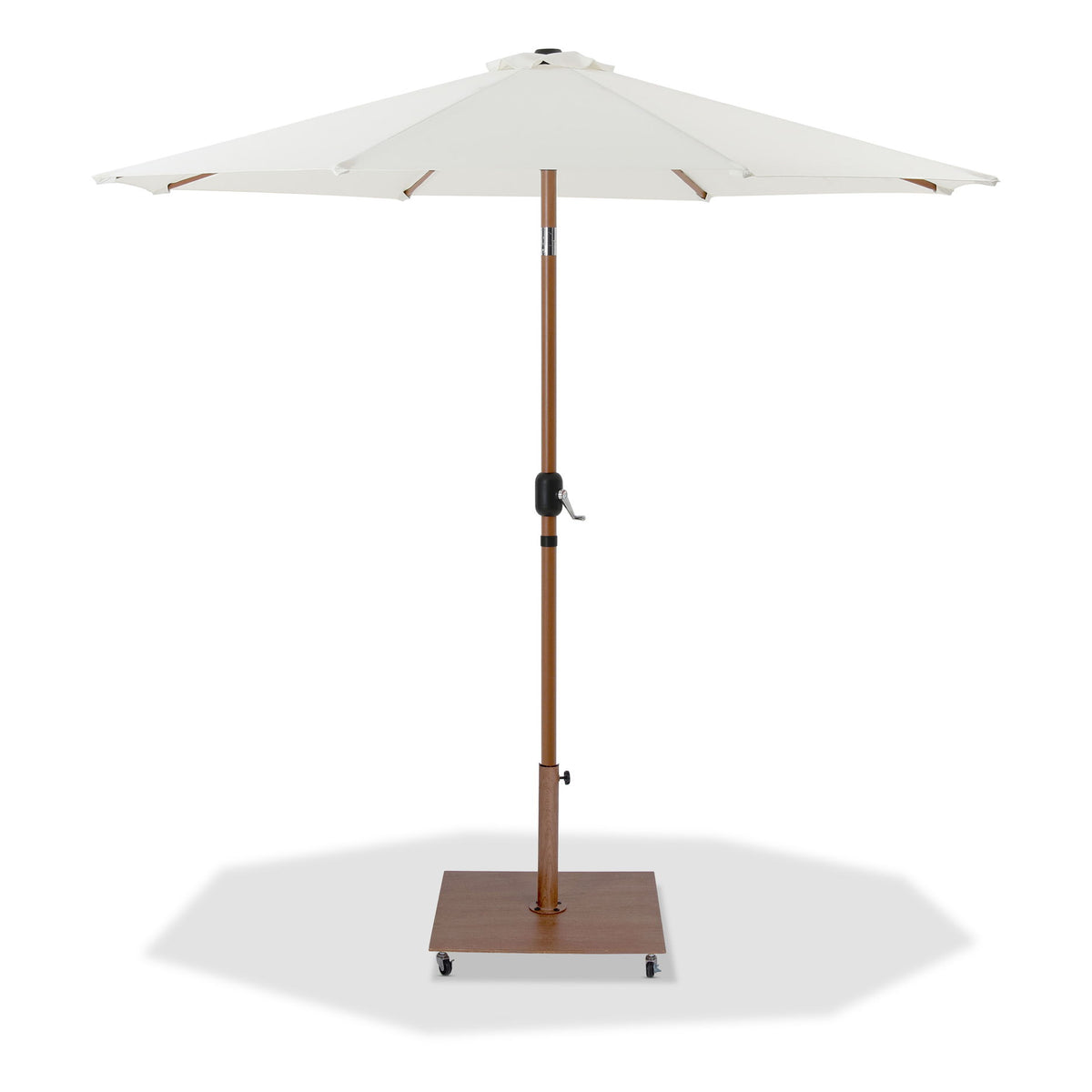 Fiji - Aluminum Patio Umbrella With Square Teak Base