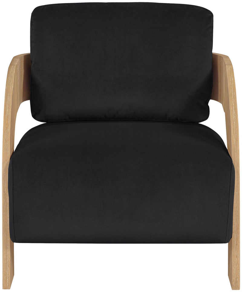 Cedra - Velvet Performance Fabric Upholstered Accent Chair - Natural Frame