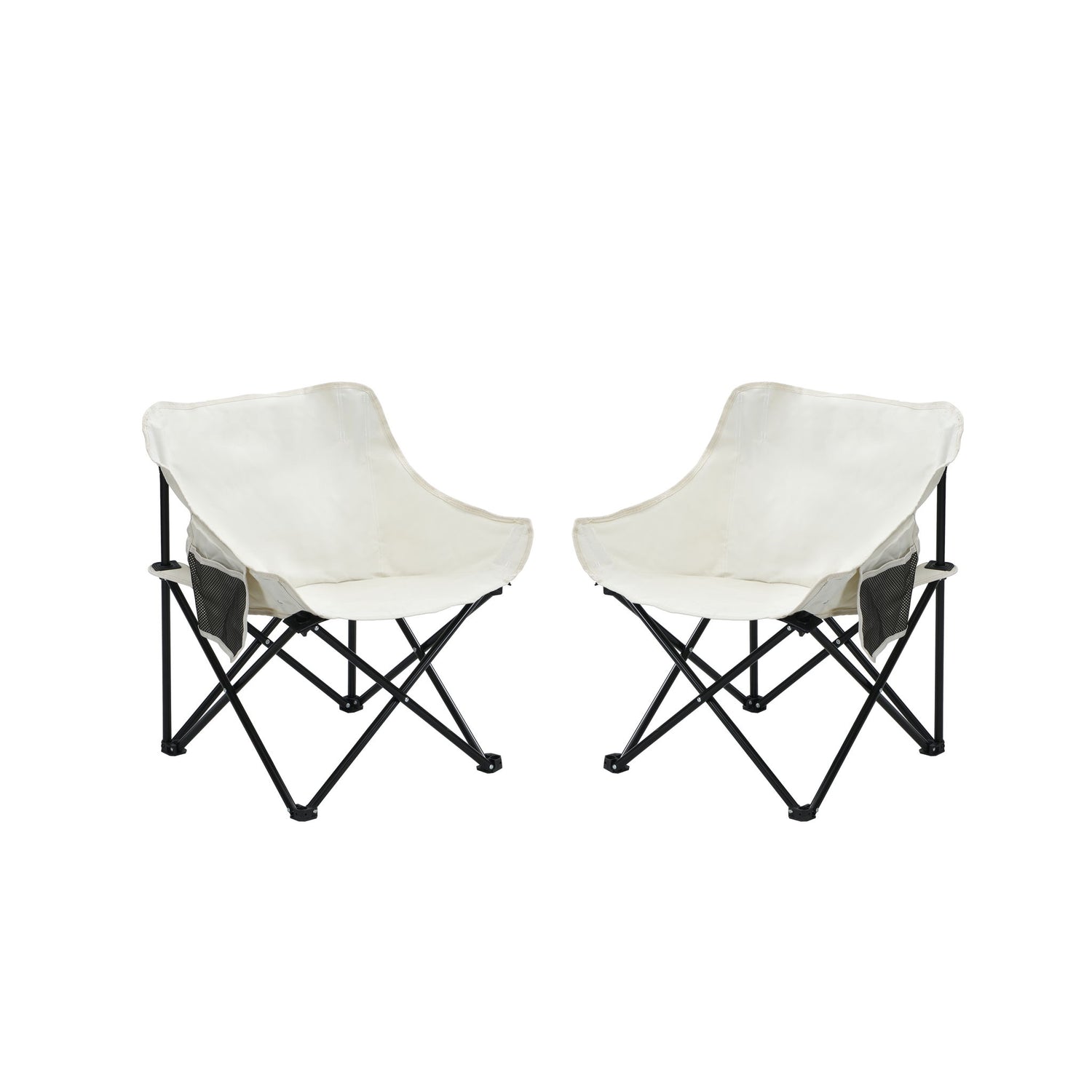 Portable Folding Camping Chairs With Carry Bag (Set of 2)