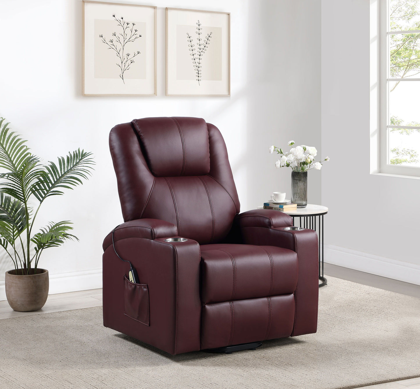 Armstrong - Upholstered Power Lift Massage Recliner