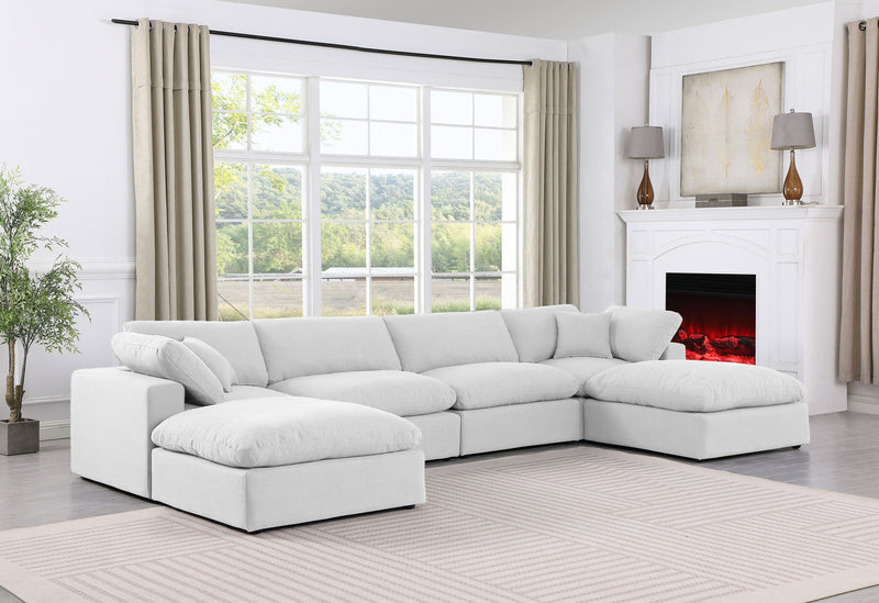 Comfy - 6 Piece Linen Modular Double Chaise Sectional