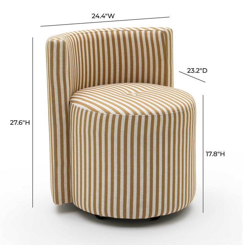 Alyssa - Striped Rolling Desk Chair
