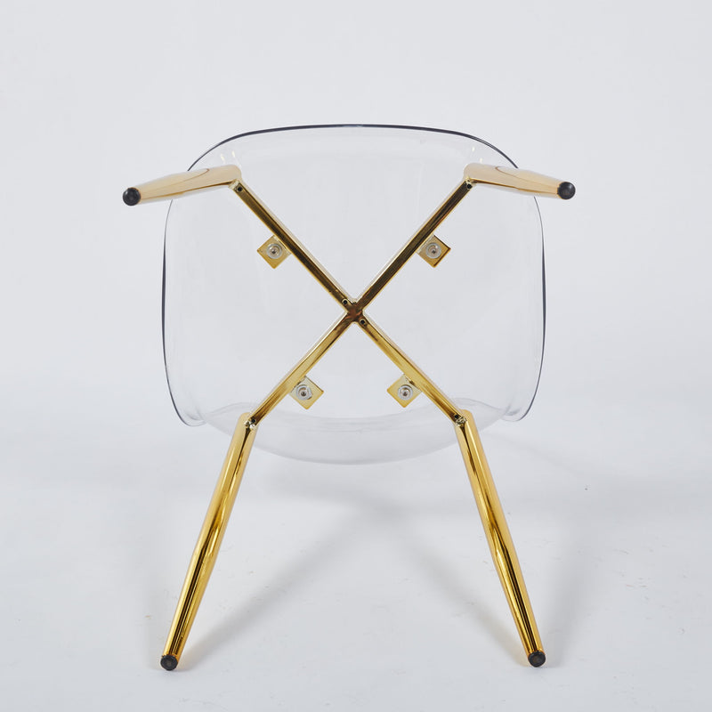 Transparent Plastic Seat Dining Chair (Set of 4)