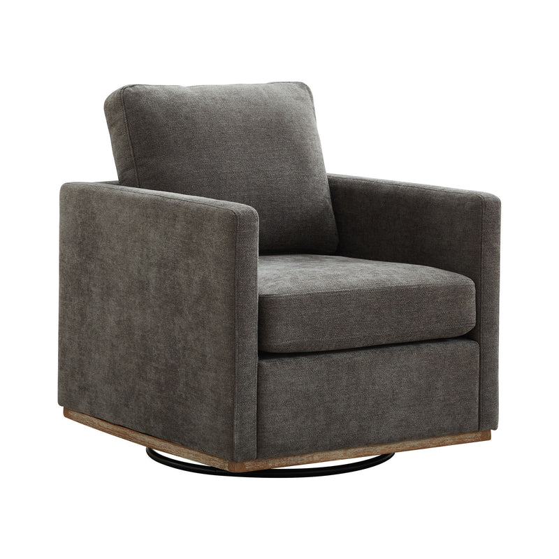 Modern Square Upholstered Swivel Accent Chair With Metal Base