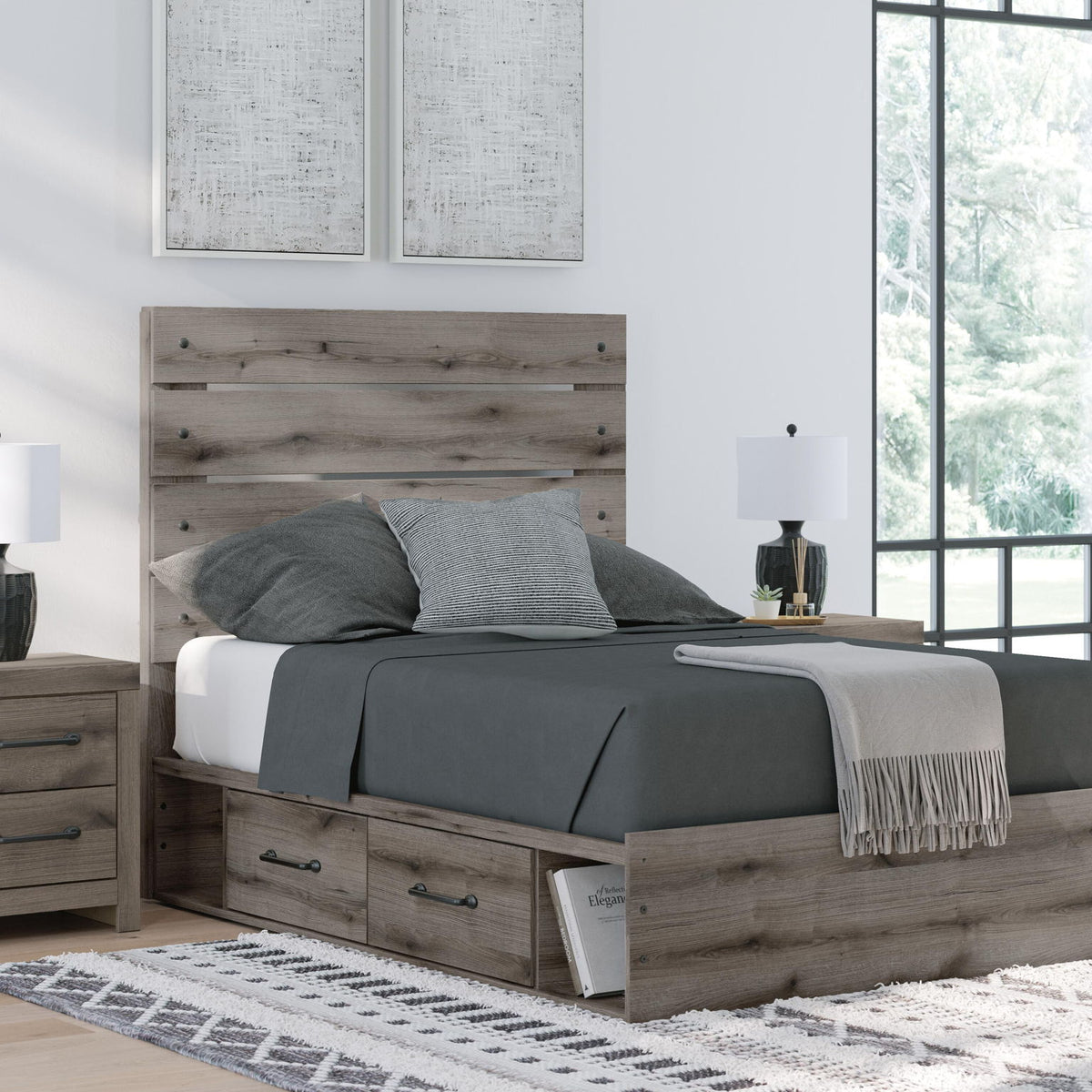 Graystorm - Panel Bed With Storage