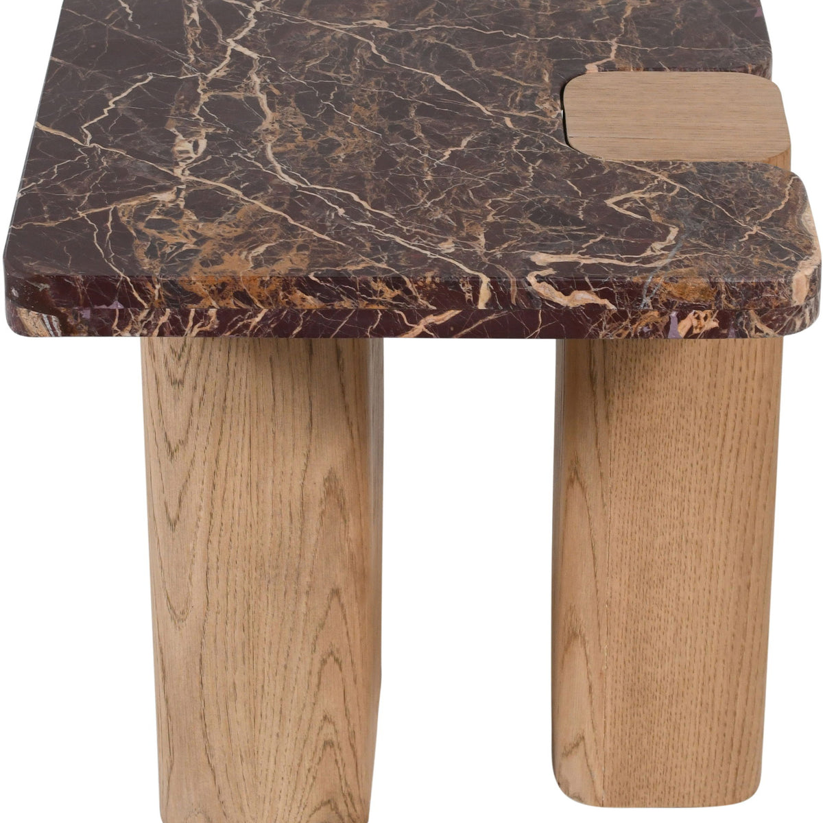 Ravenna - Marble/Stone End Table - Burgundy