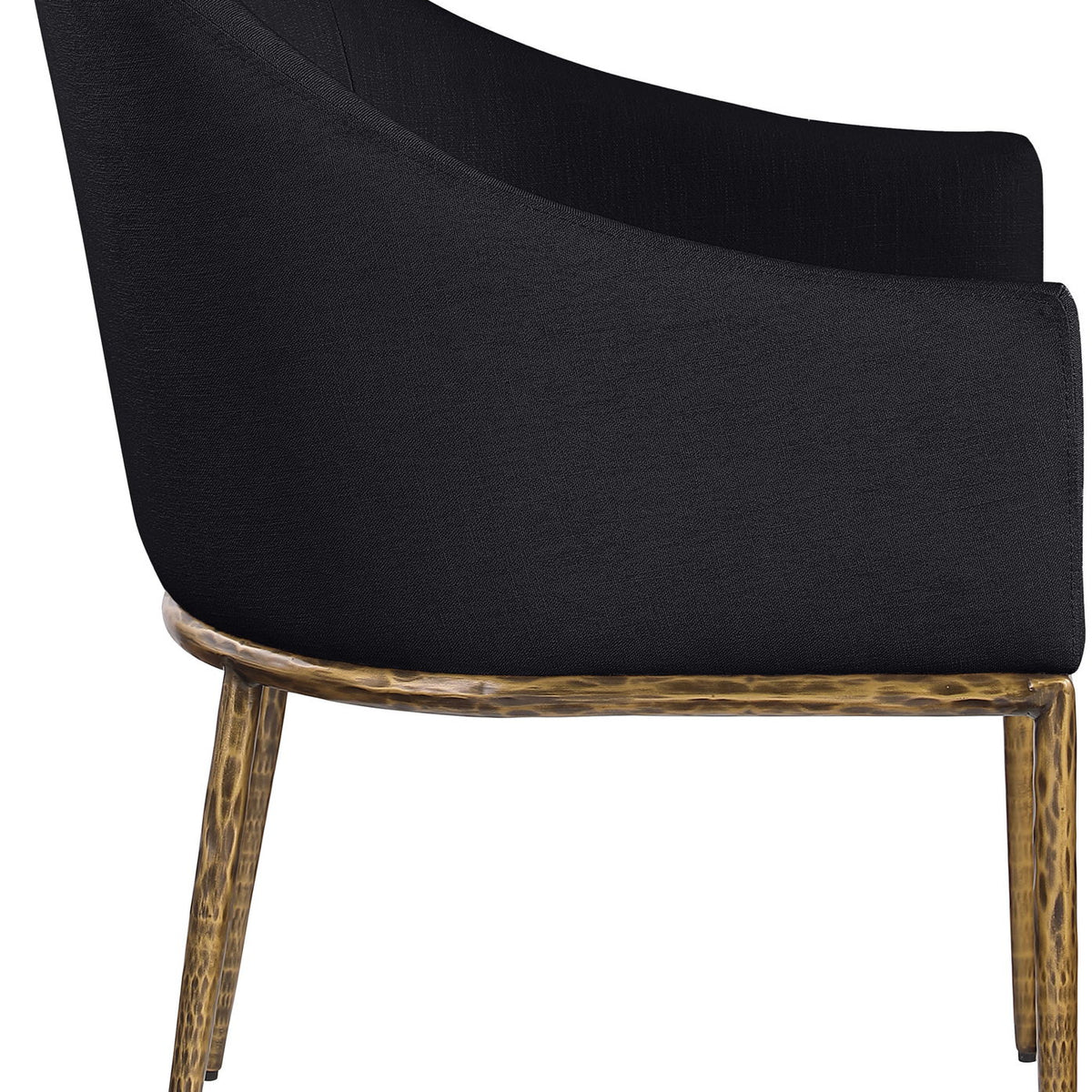 Ferro - Upholstered Dining Arm Chair With Brushed Gold Legs