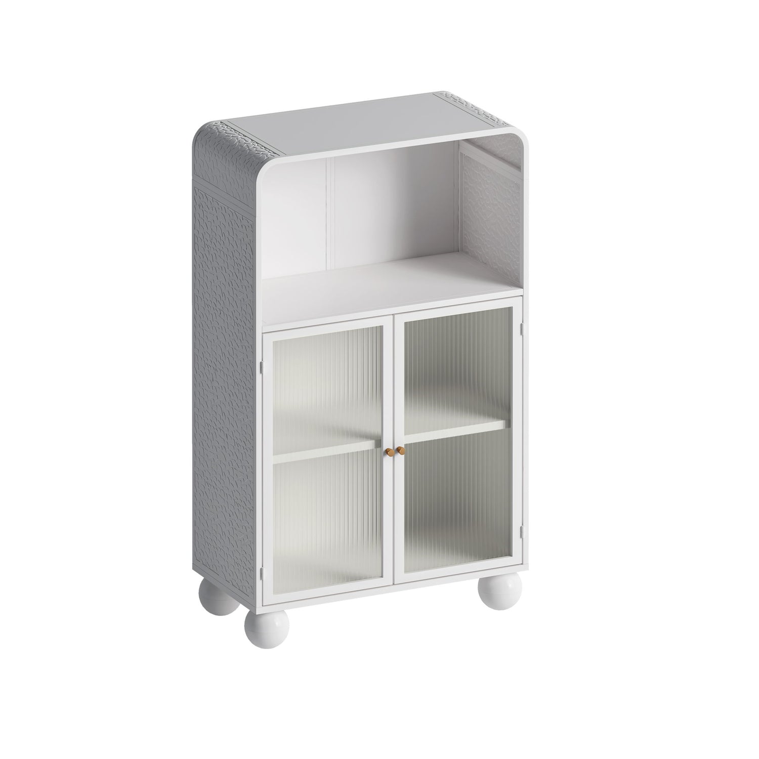 Storage Cabinet With Shelves And Glass Door, Freestanding Organizer For Bathroom - White