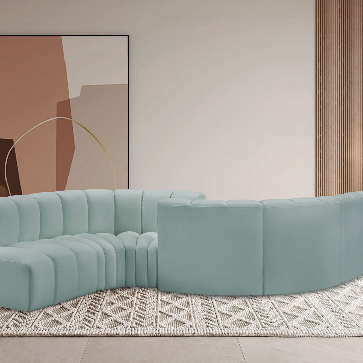 Arc - Faux Leather 6 Piece Modular Sofa