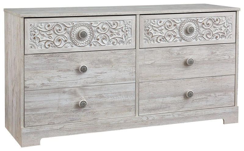 Paxberry - Six Drawer Dresser - Weatherworn - Whitewash