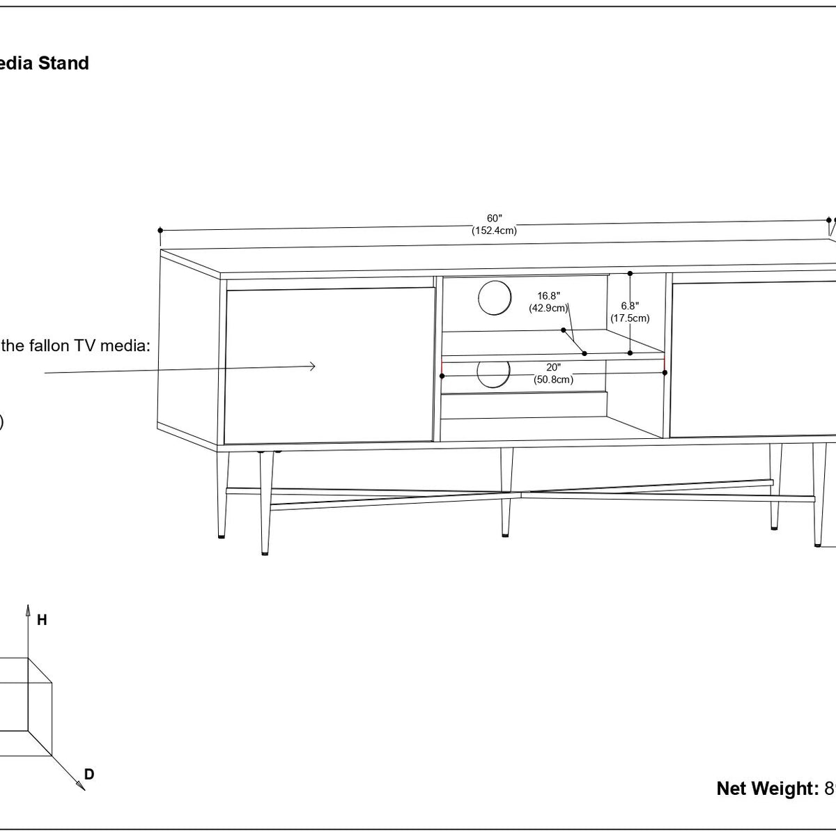 Fallon - TV Media Stand - Natural