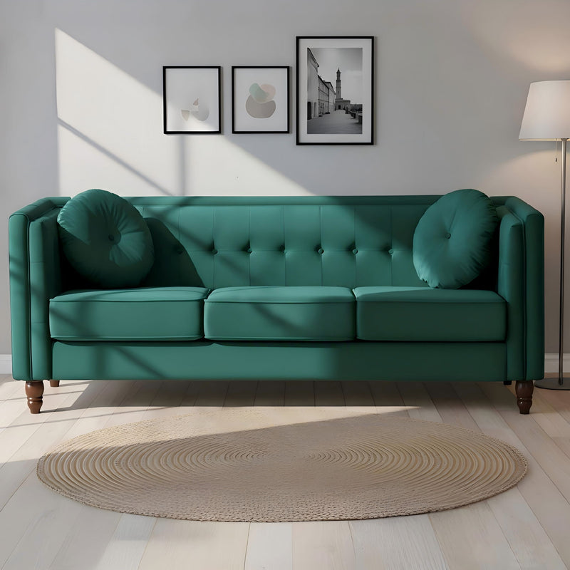Chesterfield Sofa With Square Arms For Living Room