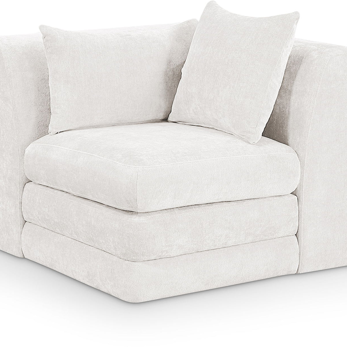 Stellar - Chenille Fabric Upholstered Modular Corner Chair