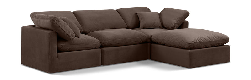 Indulge - Velvet 4 Piece Modular Sectional With Chaise