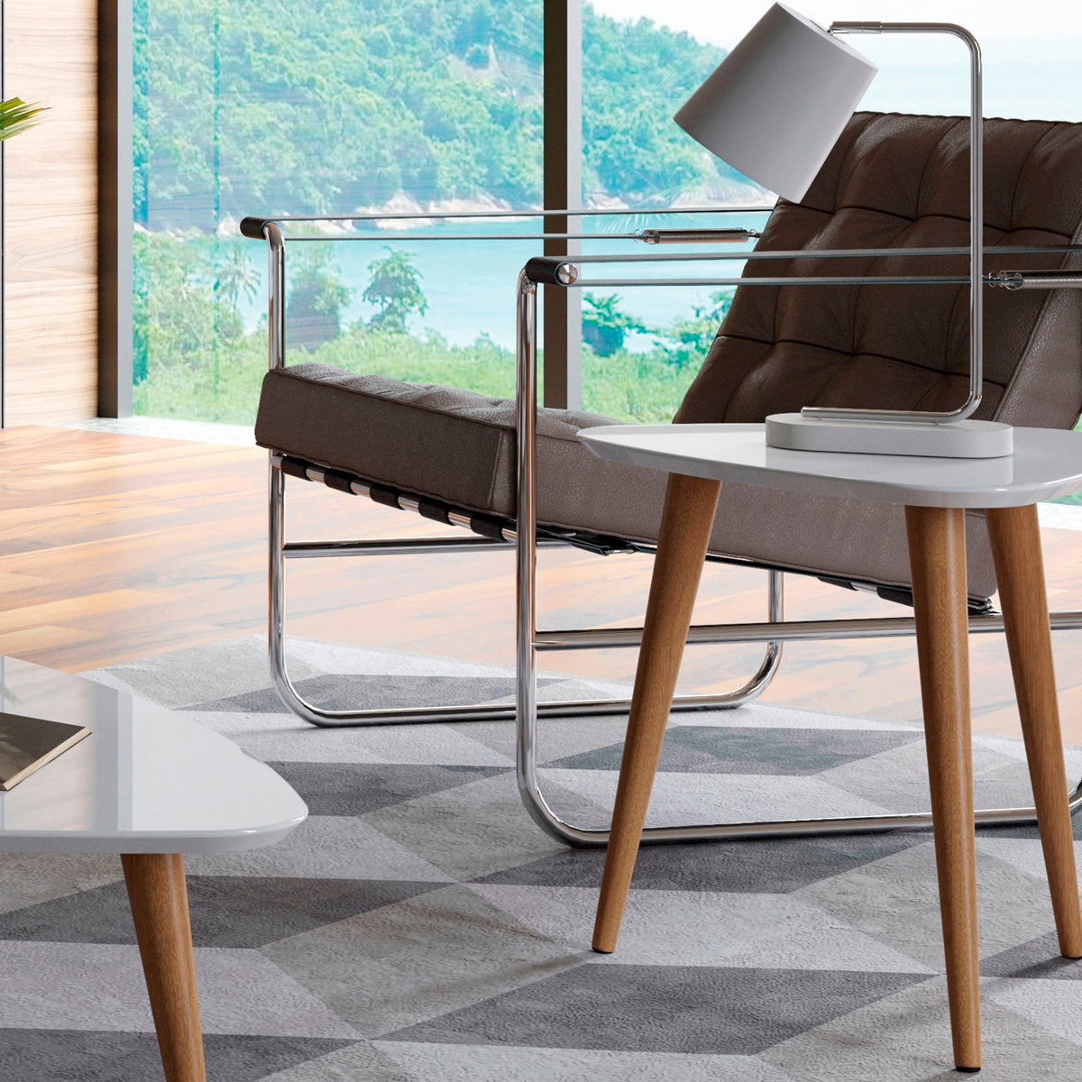 Manhattan Utopia - Triangle Table - White