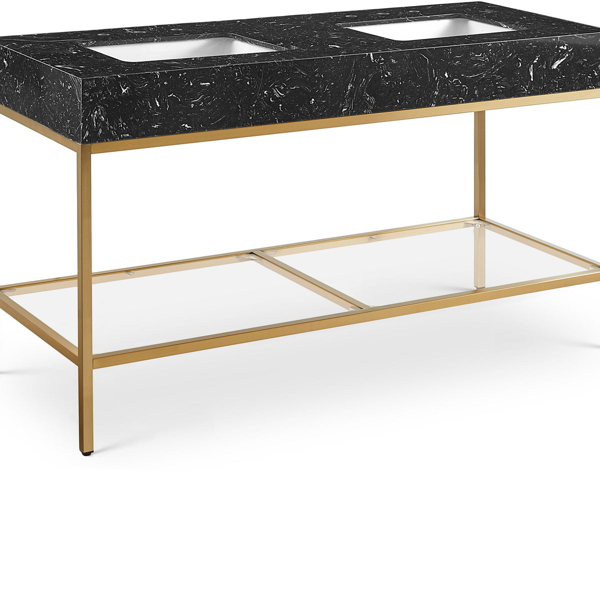 Marmo - Engineered Marble Bathroom Vanity With Gold Base