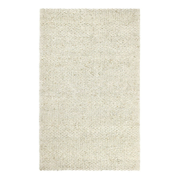 Ivory jute rug, rectangular weave with subtle raised texture