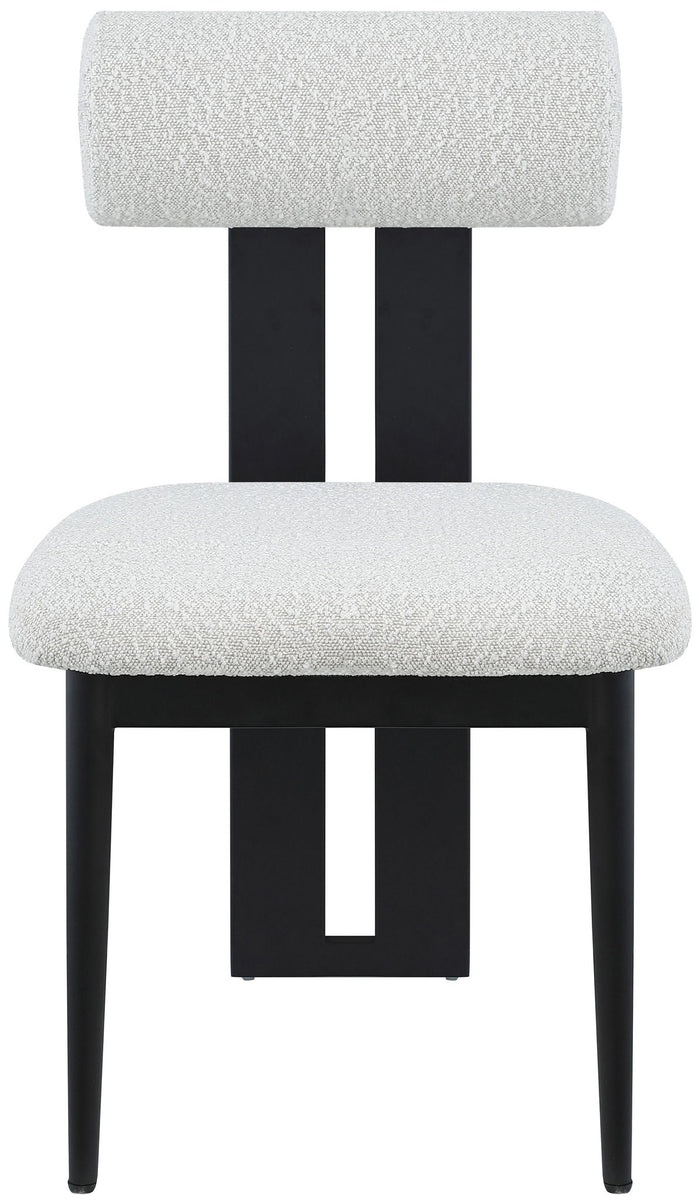 Dario - Boucle Dining Chair With Black Frame (Set of 2)