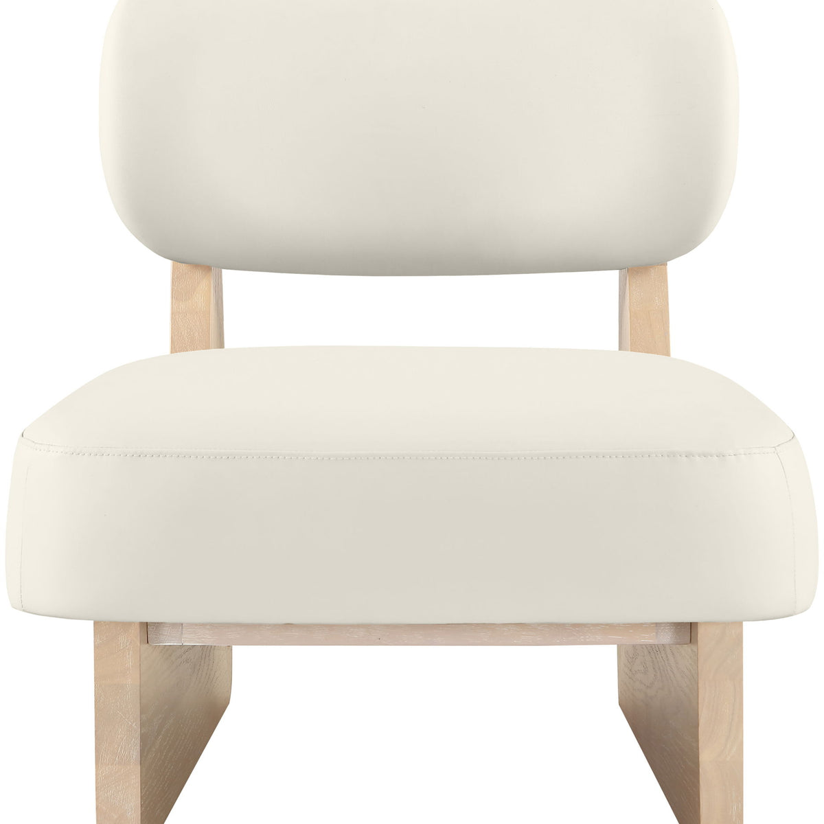 Vetra - Vegan Leather Upholstered Accent Chair With Natural Base