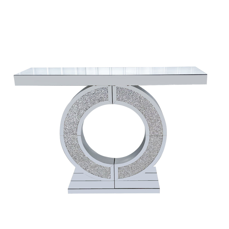 O - Shaped Console Table For Living Room - Silver