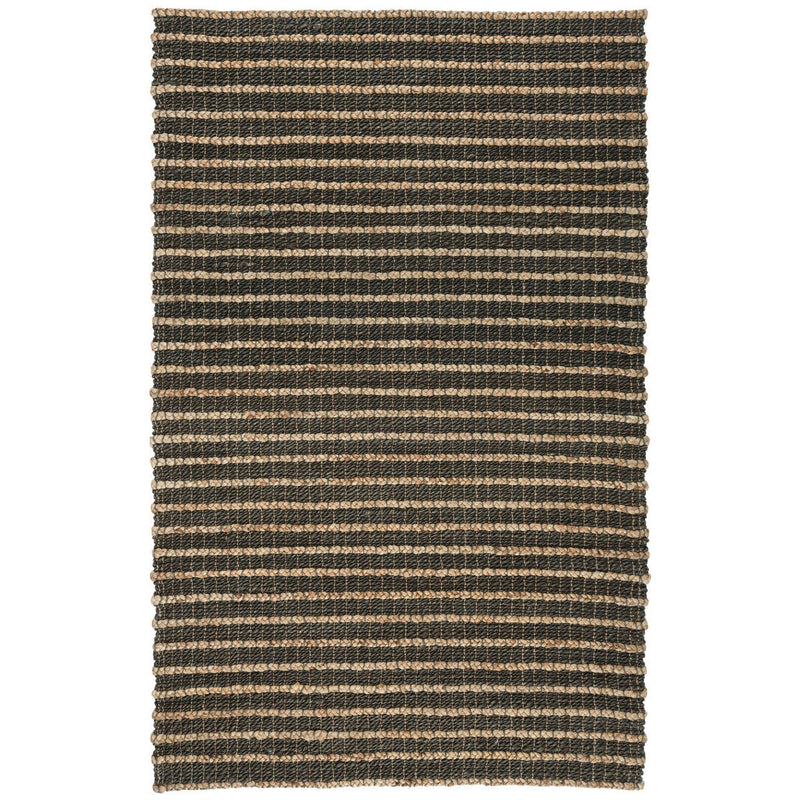 Carlsbad rug in brown and ivory stripes, flatwoven with bound edges