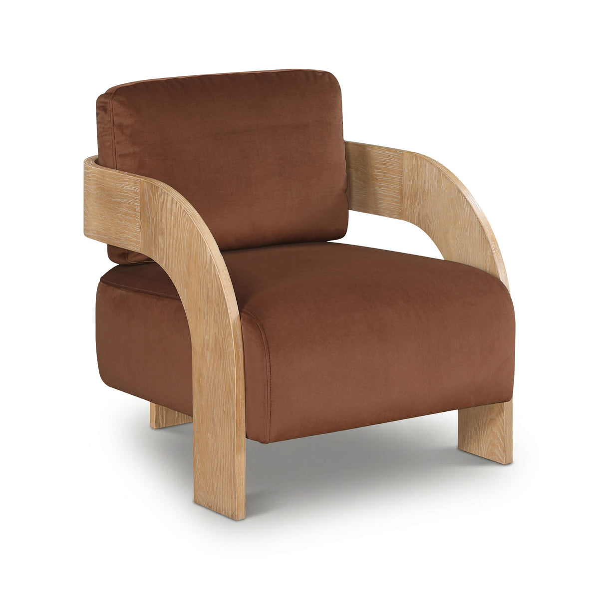 Cedra - Velvet Performance Fabric Upholstered Accent Chair - Cognac
