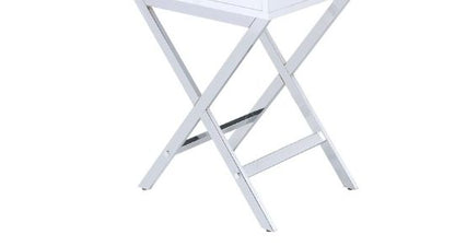 Coleen - Accent Table - White / Chrome