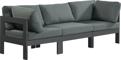 Nizuc - Outdoor Patio Modular Sofa 3 Seats - Grey