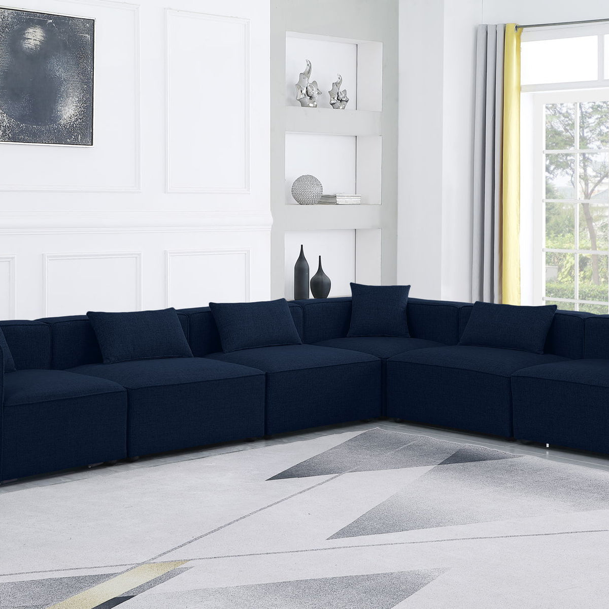 Cube - Linen 6 Piece Modular Corner Sectional