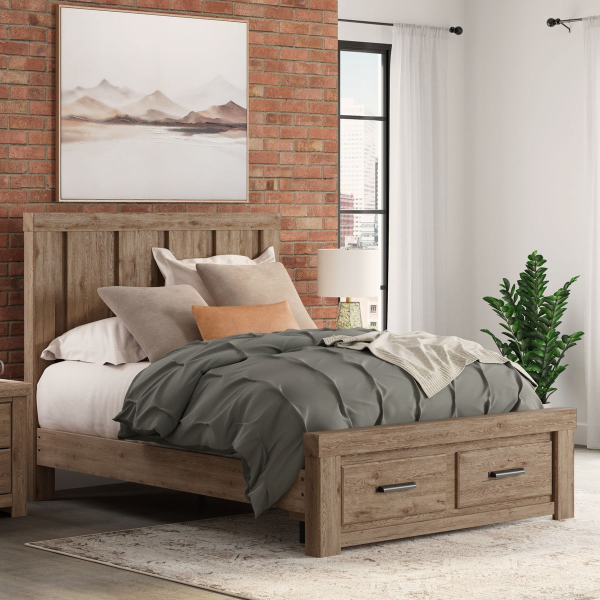 Oliandon - Panel Storage Bed