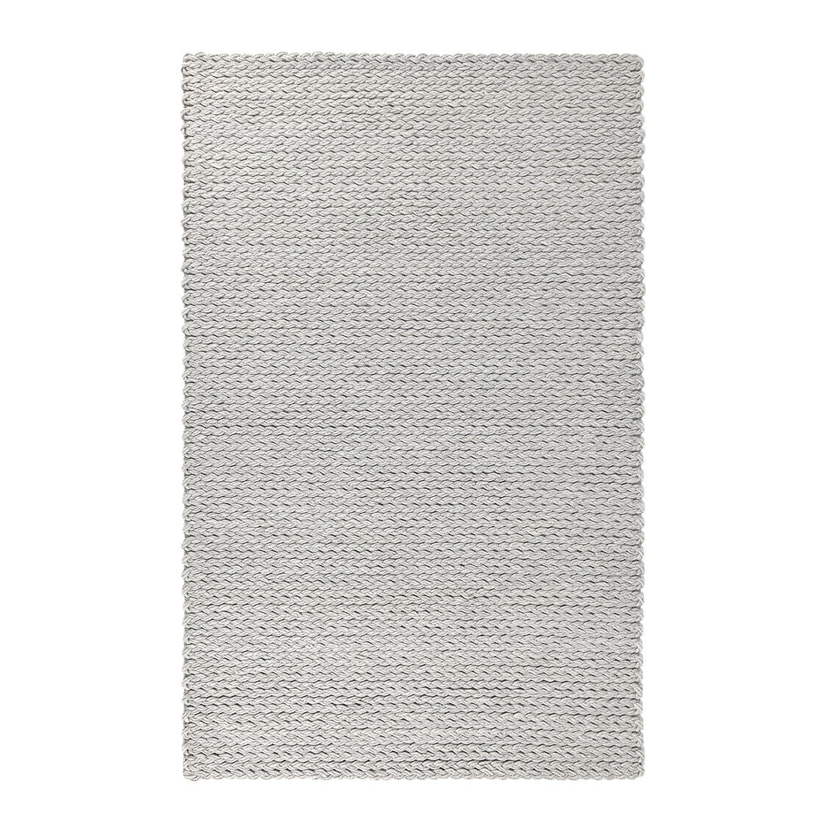 Wool area rug with short loop texture, light gray, rectangular