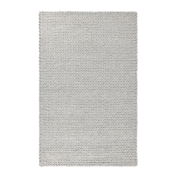 Wool area rug with short loop texture, light gray, rectangular