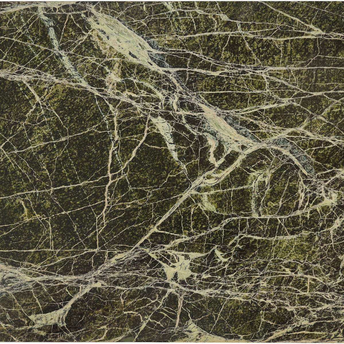 Green marble serving tray with brass corner handles and veined stone pattern.