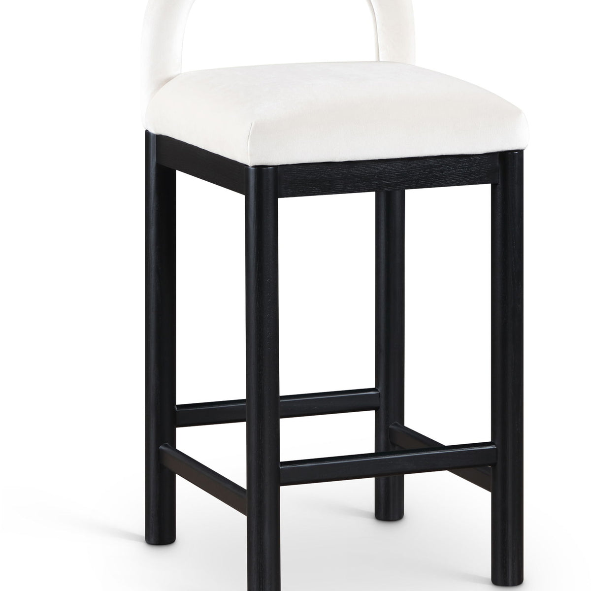Conrad - Velvet Counter Stool With Black Legs