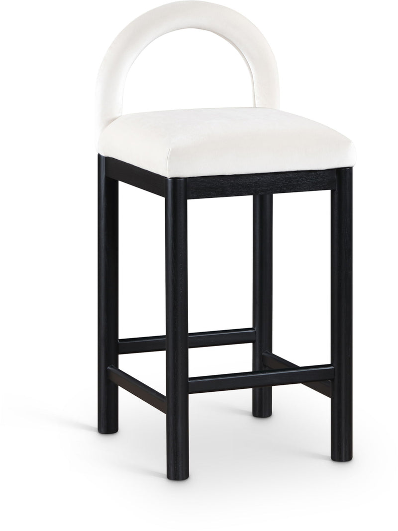 Conrad - Velvet Counter Stool With Black Legs
