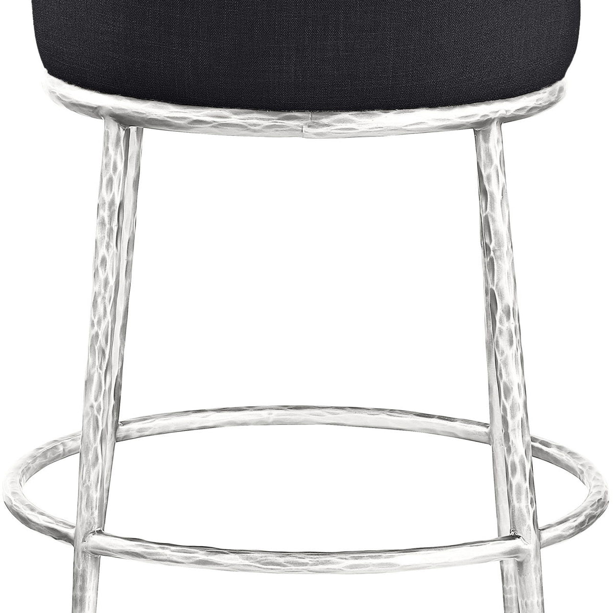 Ferro - Upholstered Counter Stool With Brushed Silver Base