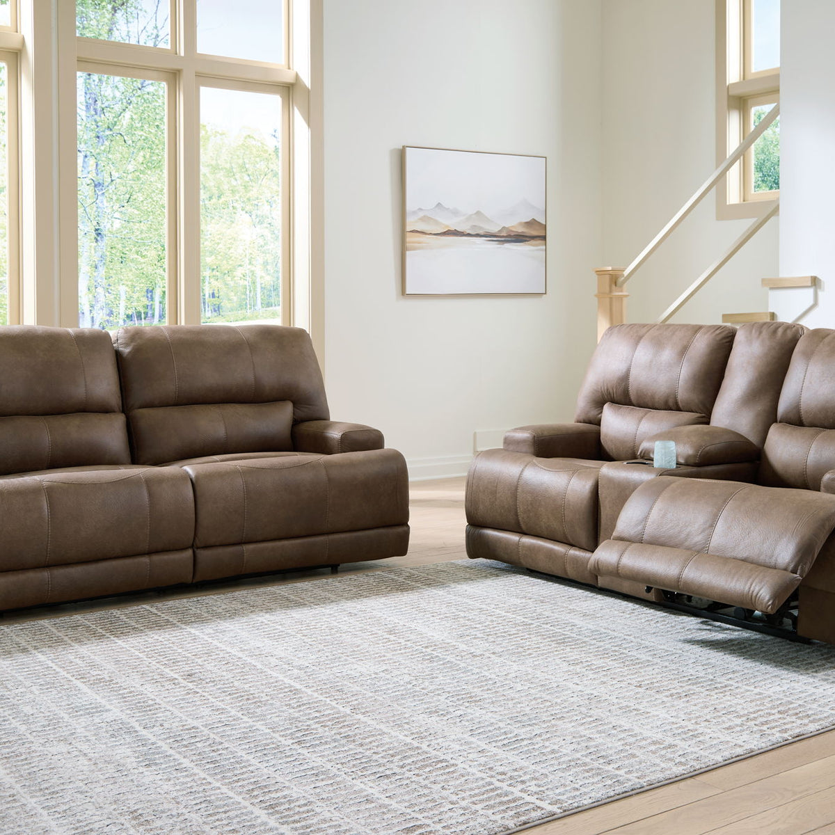 Beckley Place - 2 Pc. - Power Reclining Sofa And Loveseat - Earth
