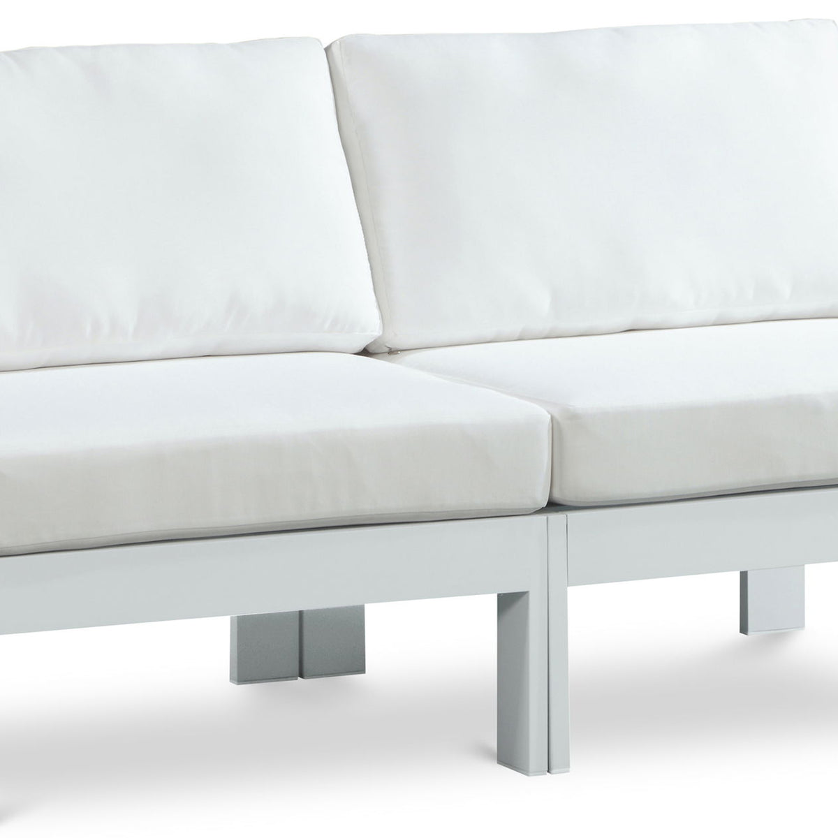 Nizuc - Outdoor Patio 2 Seat Armless Modular Sofa With White Frame