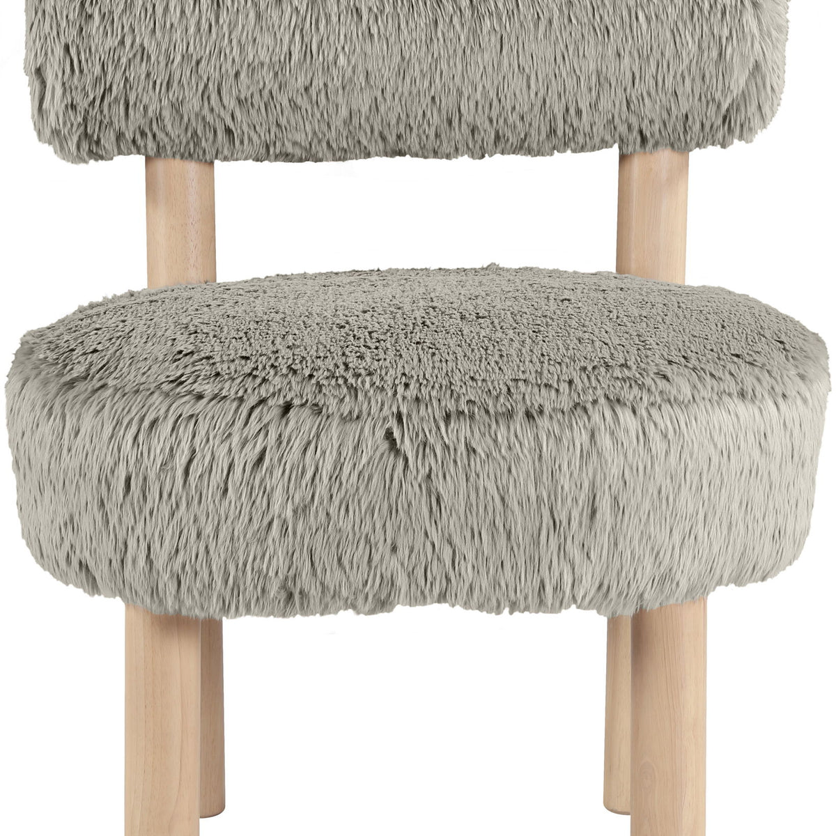 Ambre - Vegan Shearling Fabric Accent Chair - Taupe