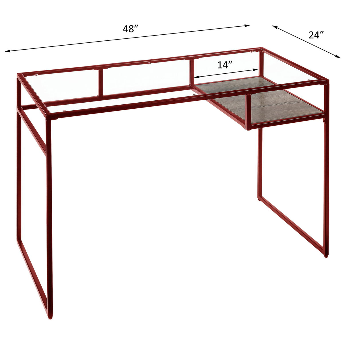 Yasin - Glass Top Writing Desk