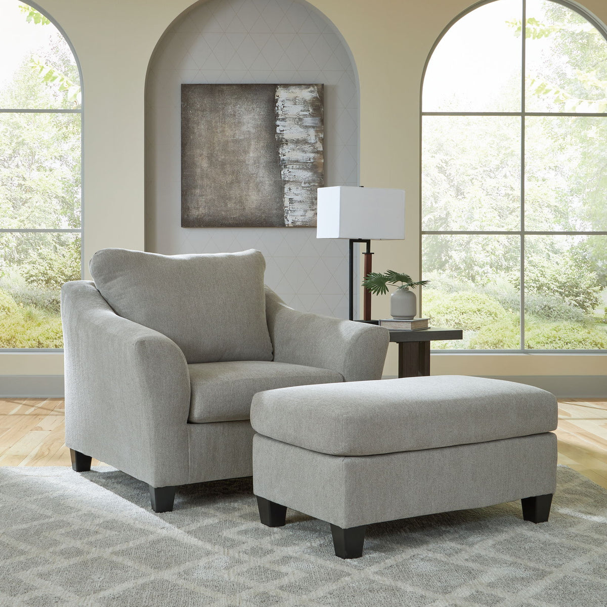 Willarae - Taupe - 2 Pc. - Chair And A Half, Ottoman