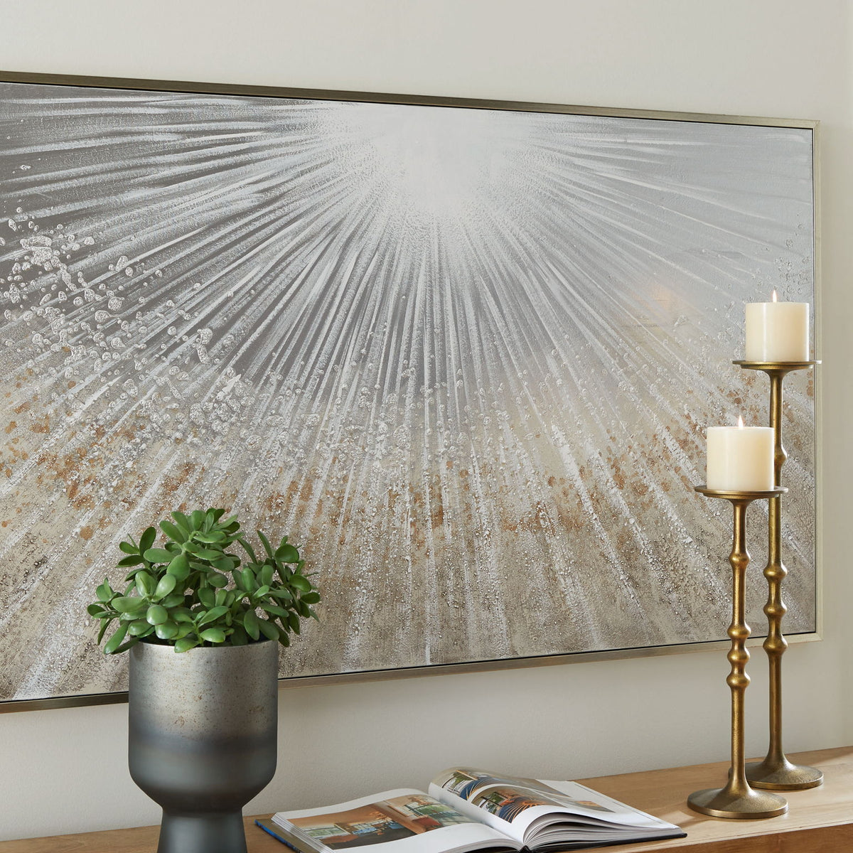 Waldard - Gray / Taupe / White - Wall Art
