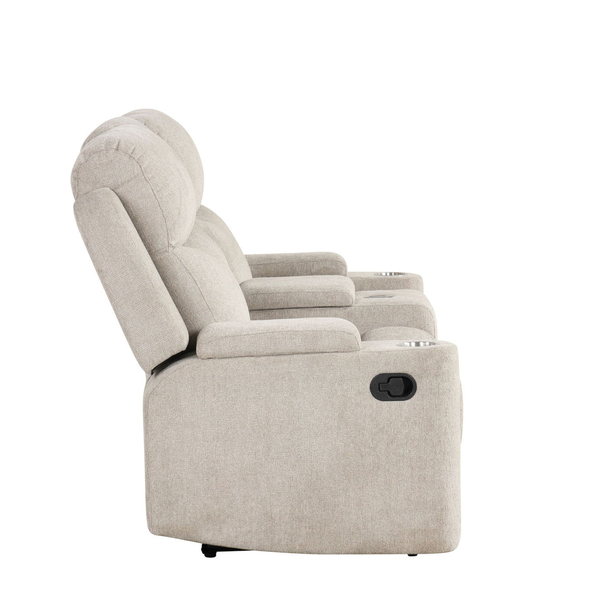 Galya - Motion Loveseat With Console - Light Gray