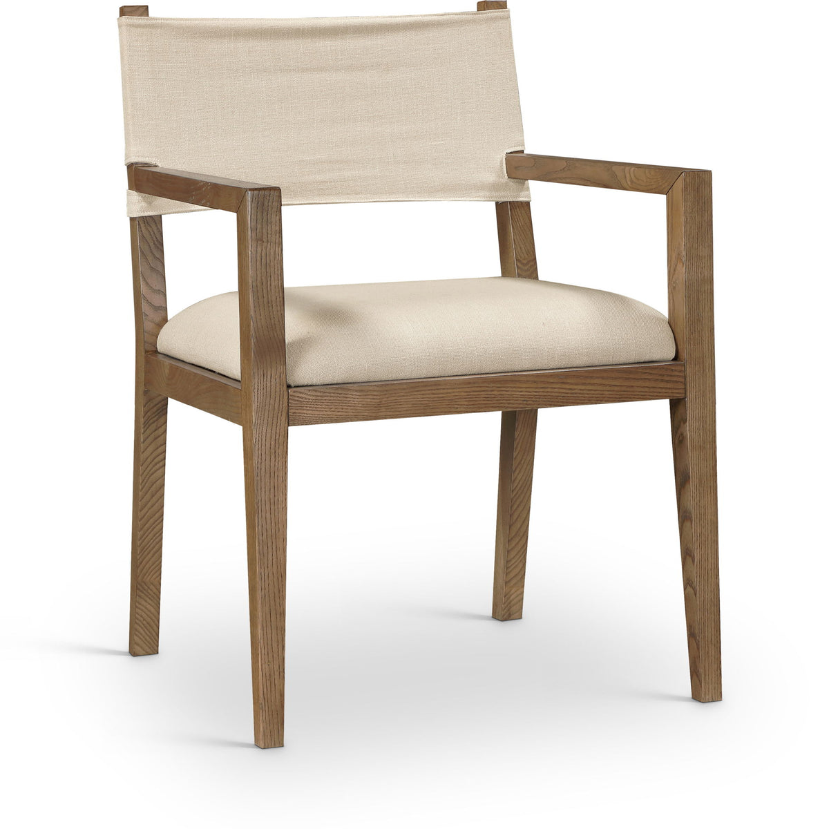 Avon - Linen Textured Performance Fabric Upholstered Dining Arm Chair