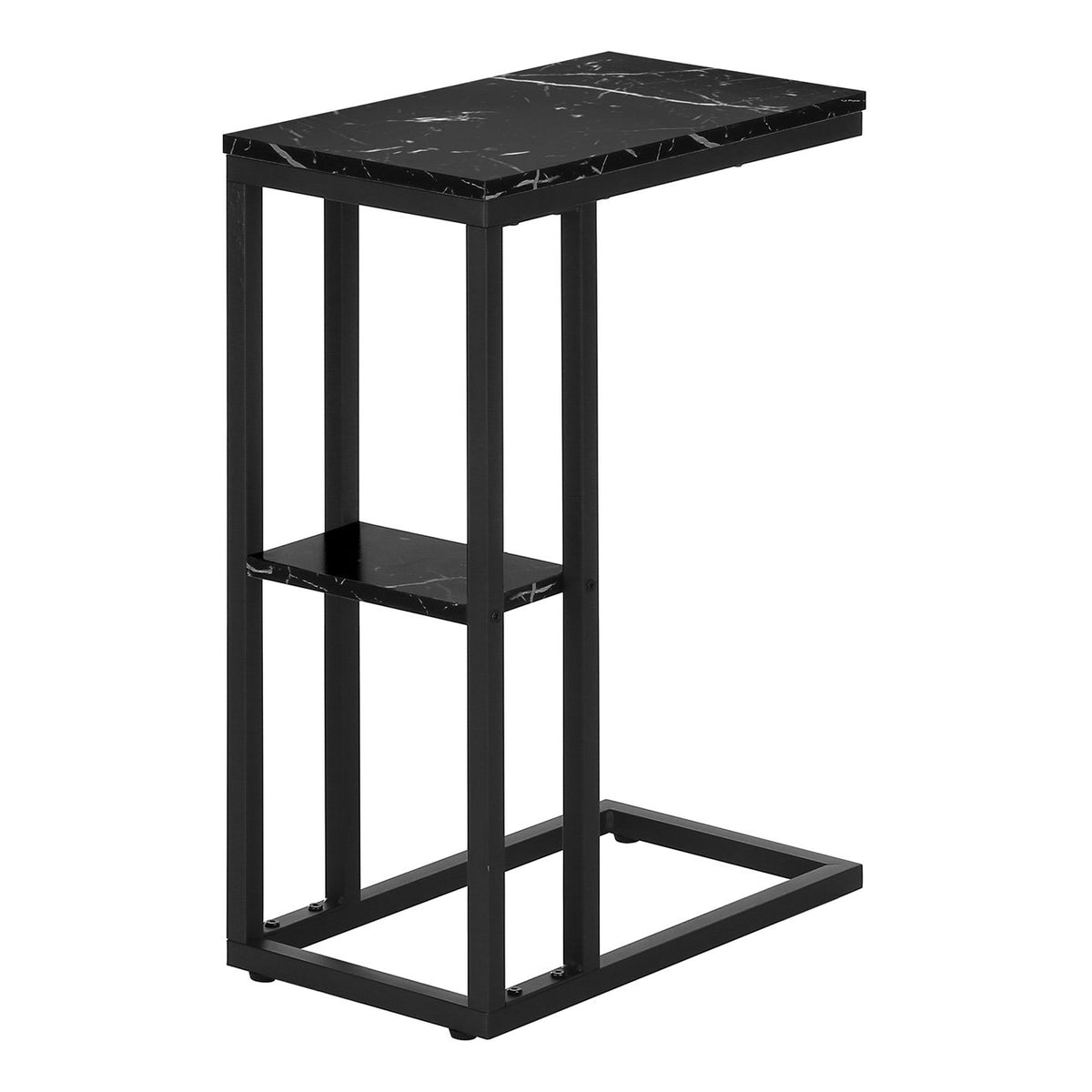 Accent Table, C - Shaped, Marble Look Contemporary & Modern Convenient Design