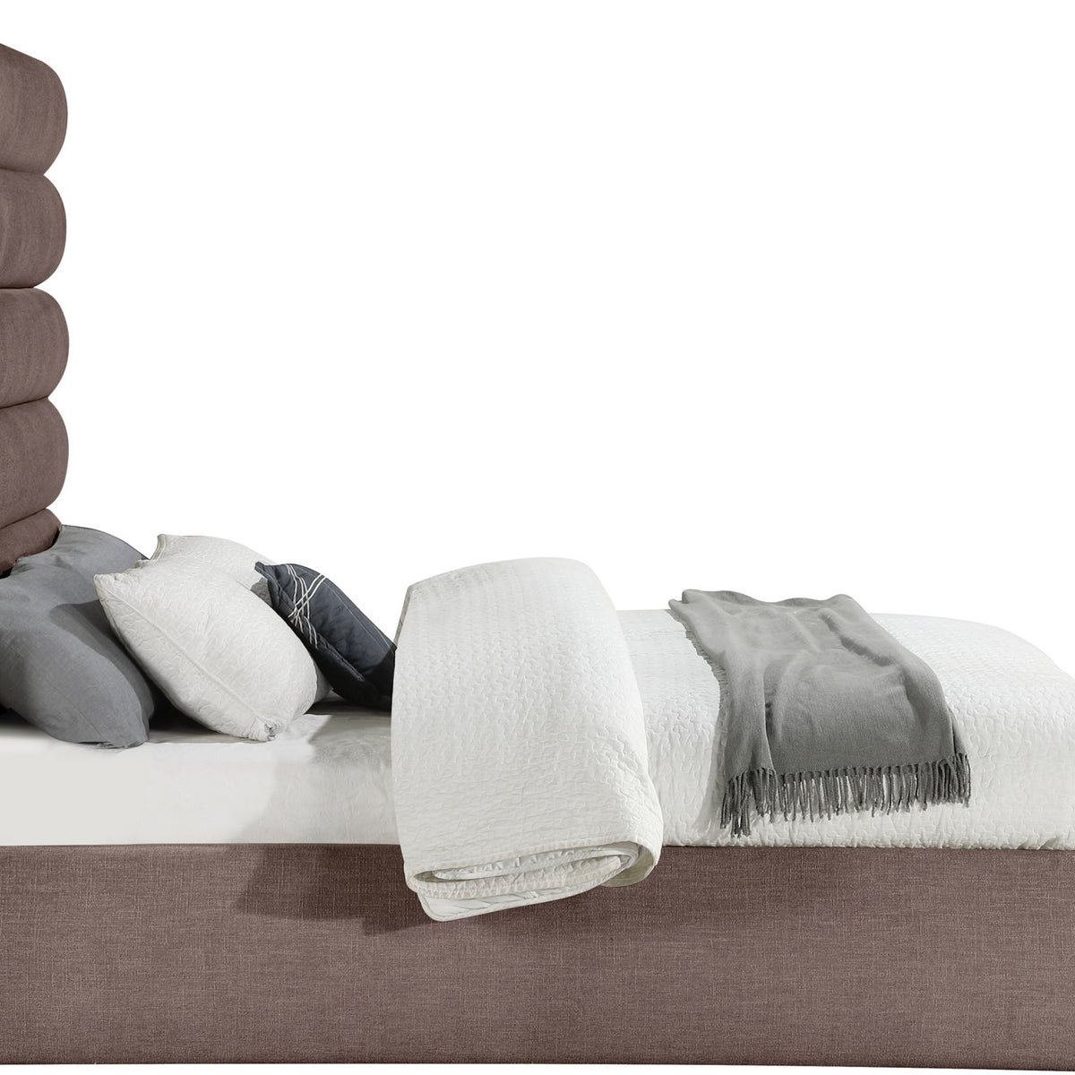 Adam - Linen Fabric Bed With 70.5" Headboard