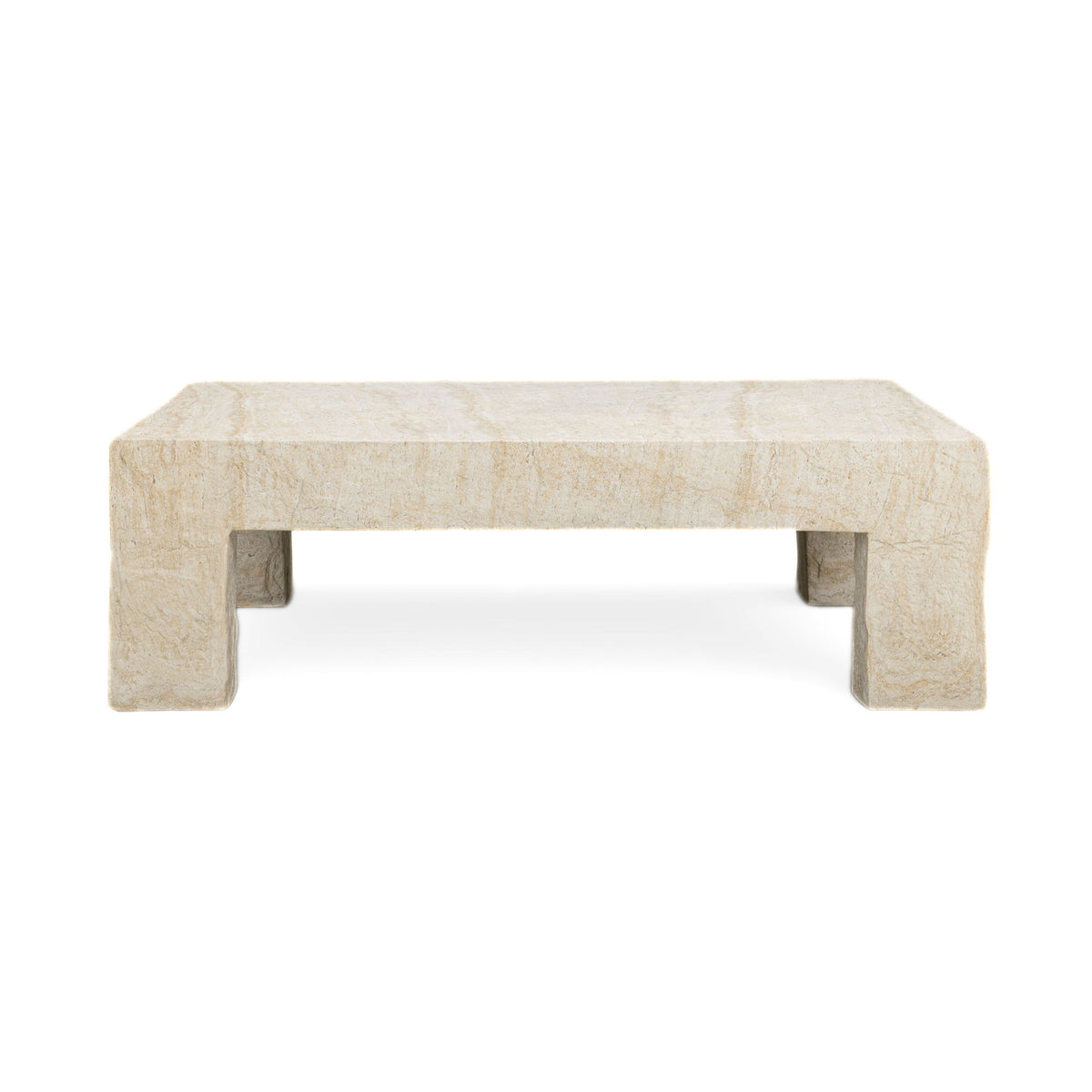 Roxanne - Faux Slab Indoor / Outdoor Large Coffee Table - Travertine
