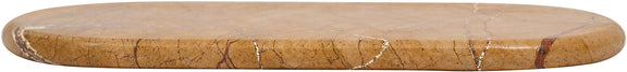 Genuine marble tray, round light brown with orange tones and hairline cracks